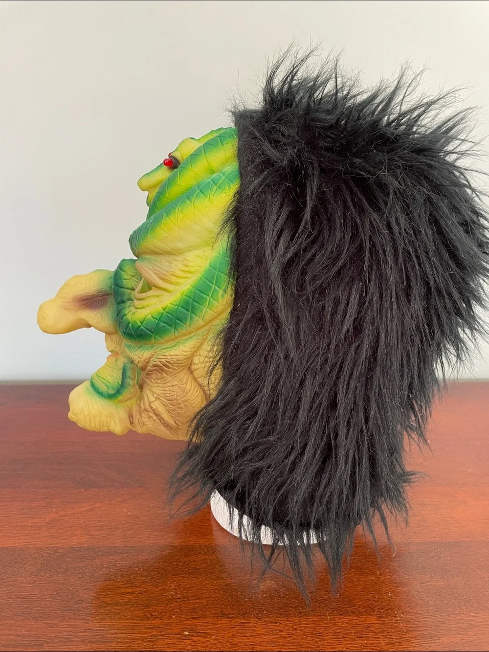 Green Snake Witch Halloween Mask with Black Hair